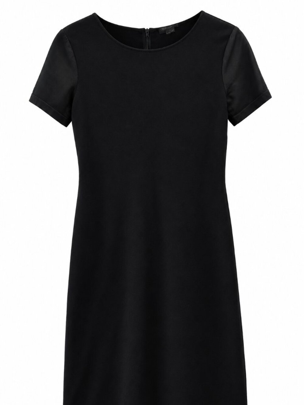 THEORY Black Shift Dress Short Sleeve Minimalist Workwear Office Dress